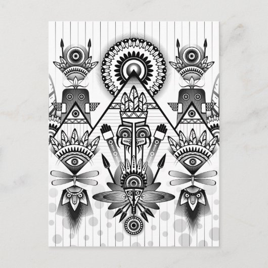 Abstracte inheemse Indische stam Briefkaart (Voorkant)