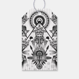 Abstracte inheemse Indische stam Cadeaulabel