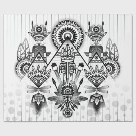 Abstracte inheemse Indische stam Cadeaupapier