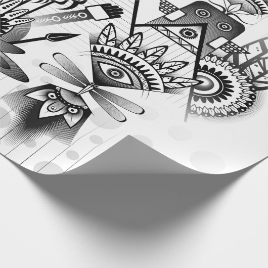 Abstracte inheemse Indische stam Cadeaupapier (Hoek)