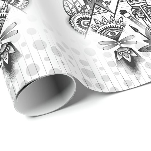 Abstracte inheemse Indische stam Cadeaupapier (Rol Hoek)