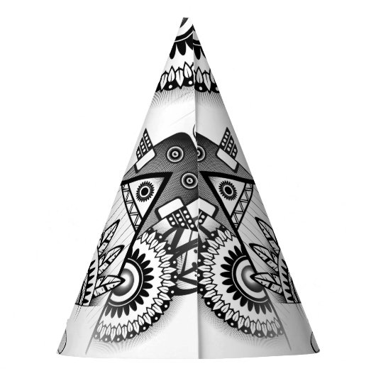 Abstracte inheemse Indische stam Feesthoedjes (Achterkant)