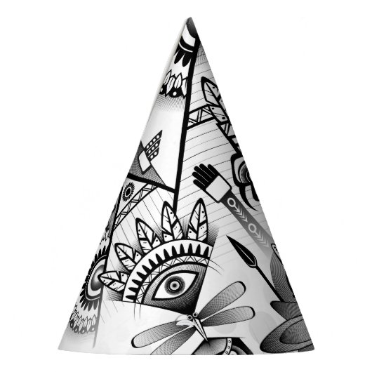 Abstracte inheemse Indische stam Feesthoedjes (Links)