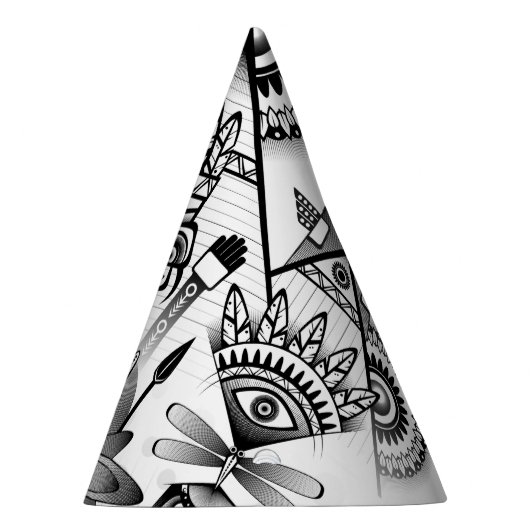 Abstracte inheemse Indische stam Feesthoedjes (Rechts)