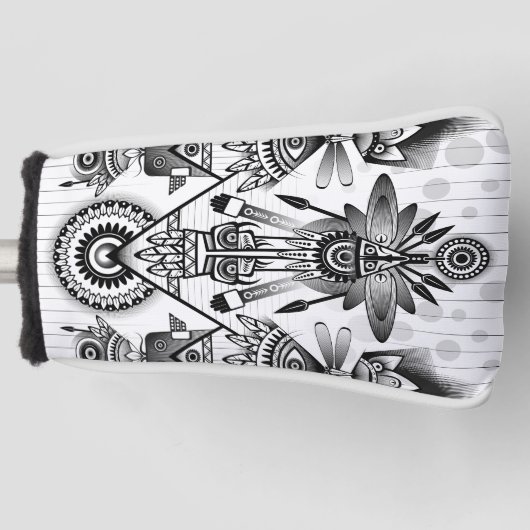 Abstracte inheemse Indische stam Golfheadcover (Voorkant)