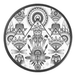 Abstracte inheemse Indische stam Hockey Puck