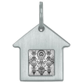 Abstracte inheemse Indische stam Huisdieren Naamplaatje