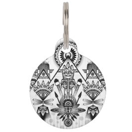 Abstracte inheemse Indische stam Huisdierpenning