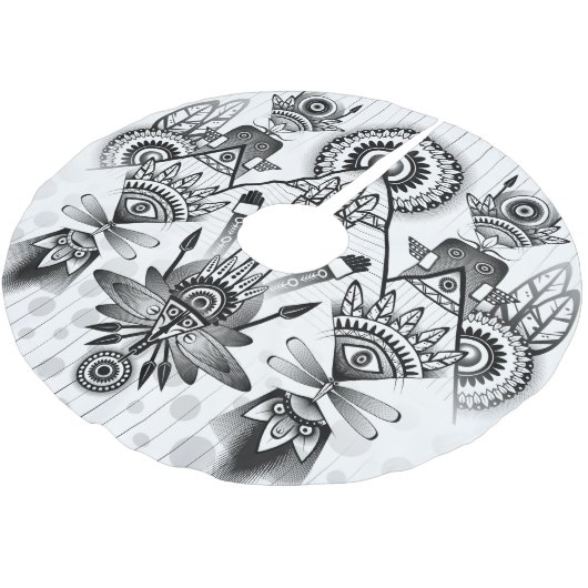 Abstracte inheemse Indische stam Kerstboom Rok (Gekanteld)