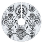 Abstracte inheemse Indische stam Kerstboom Rok (Voorkant)