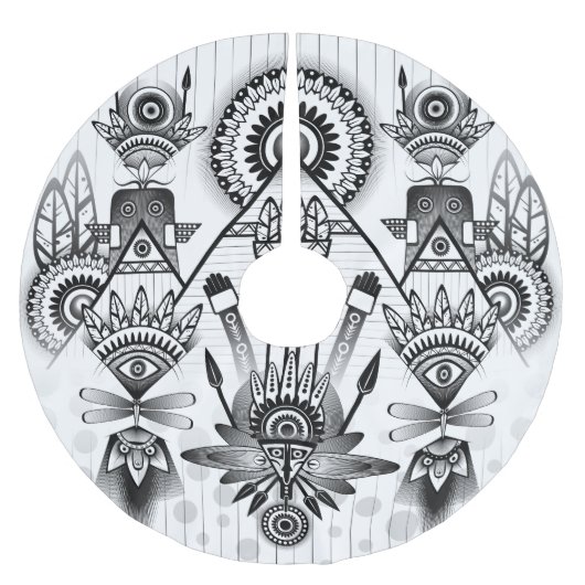 Abstracte inheemse Indische stam Kerstboom Rok (Voorkant)