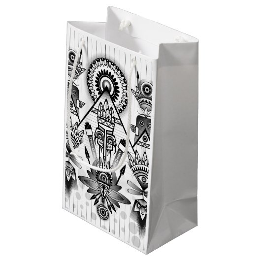 Abstracte inheemse Indische stam Klein Cadeauzakje (Achterkant Gekanteld)