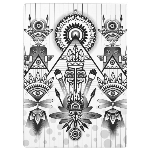 Abstracte inheemse Indische stam Klembord (Achterkant)