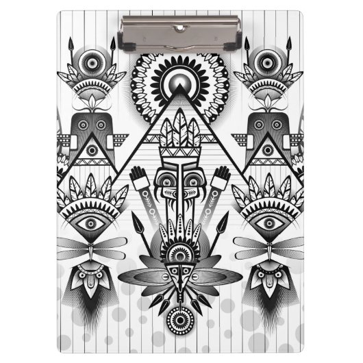 Abstracte inheemse Indische stam Klembord (Voorkant)