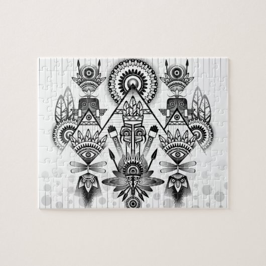 Abstracte inheemse Indische stam Legpuzzel (Horizontaal)