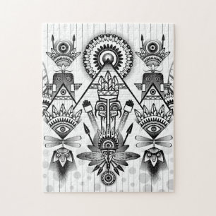 Abstracte inheemse Indische stam Legpuzzel