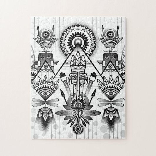 Abstracte inheemse Indische stam Legpuzzel (Verticaal)