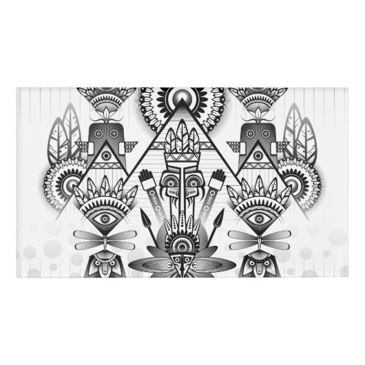 Abstracte inheemse Indische stam Naambadge (Voorkant)