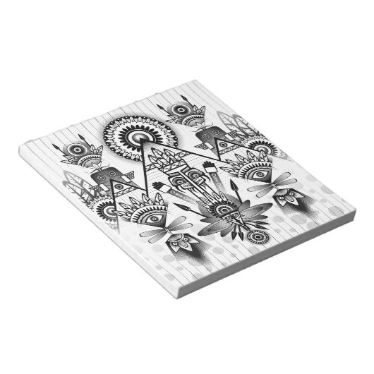 Abstracte inheemse Indische stam Notitieblok (Schuin)