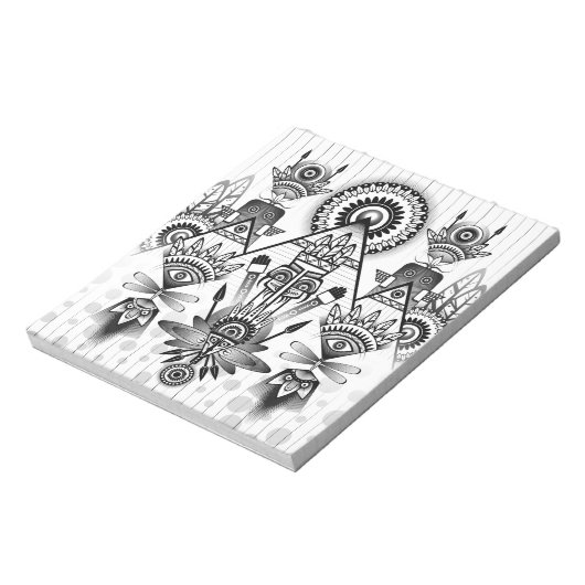 Abstracte inheemse Indische stam Notitieblok (Linkerzijde)