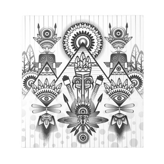 Abstracte inheemse Indische stam Notitieblok (Voorkant)
