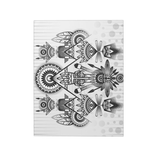 Abstracte inheemse Indische stam Notitieblok (Linkerzijde)