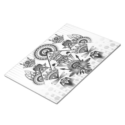 Abstracte inheemse Indische stam Notitieblok (Schuin)