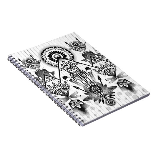 Abstracte inheemse Indische stam Notitieboek (Rechterzijde)