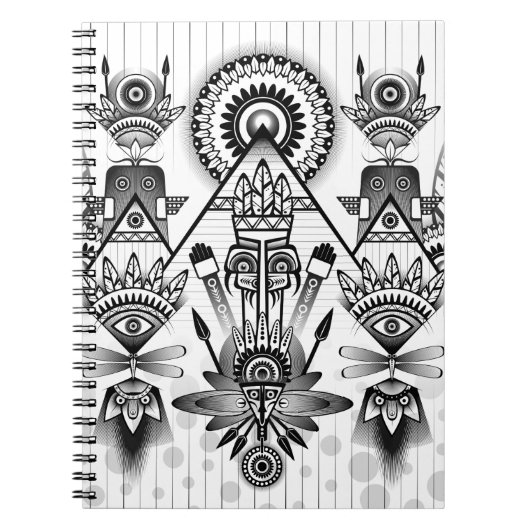 Abstracte inheemse Indische stam Notitieboek (Voorkant)