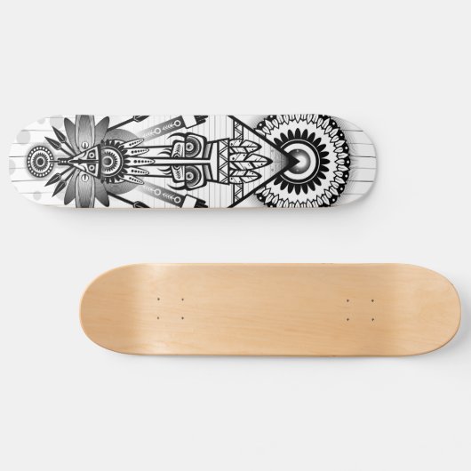 Abstracte inheemse Indische stam Persoonlijk Skateboard (Horizontaal)