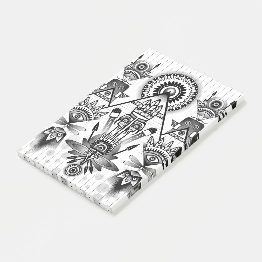 Abstracte inheemse Indische stam Post-it® Notes (Schuin)