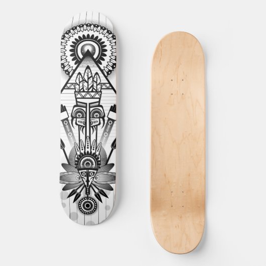 Abstracte inheemse Indische stam Skateboard (Voorkant)