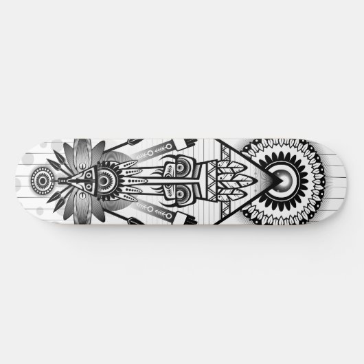 Abstracte inheemse Indische stam Skateboard (Horizontaal)