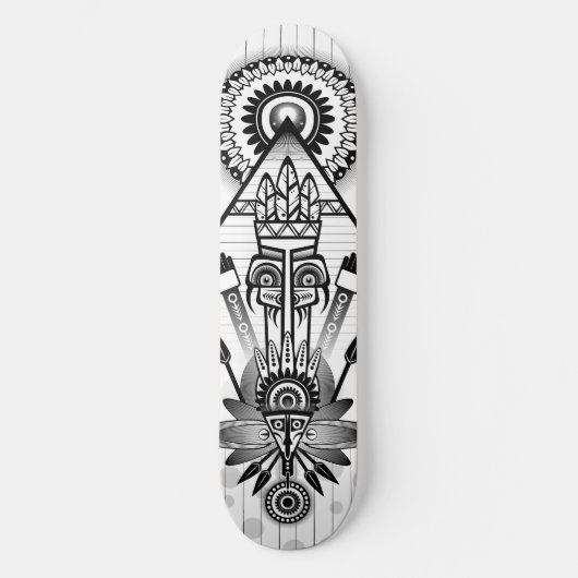 Abstracte inheemse Indische stam Skateboard (Voorkant)