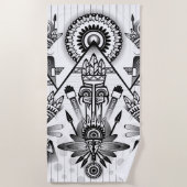 Abstracte inheemse Indische stam Strandlaken (Voorkant)