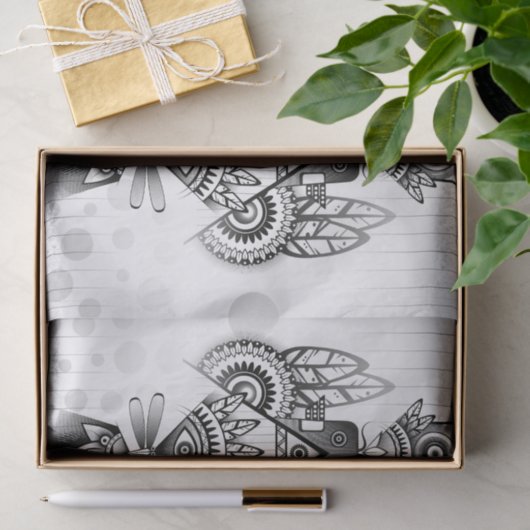 Abstracte inheemse Indische stam Tissuepapier (Geschenk)