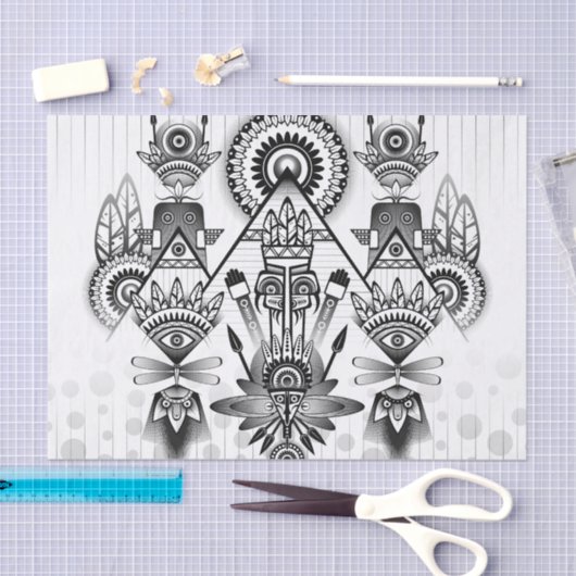 Abstracte inheemse Indische stam Tissuepapier (Craft)