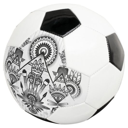 Abstracte inheemse Indische stam Voetbal (Drie kwart)