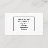 Abstracte initialen minimaliseren wit visitekaartje (Achterkant)