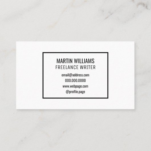 Abstracte initialen minimaliseren wit visitekaartje (Achterkant)