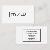 Abstracte initialen minimaliseren wit visitekaartje (Voorkant / Achterkant)