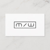 Abstracte initialen minimaliseren wit visitekaartje (Voorkant)