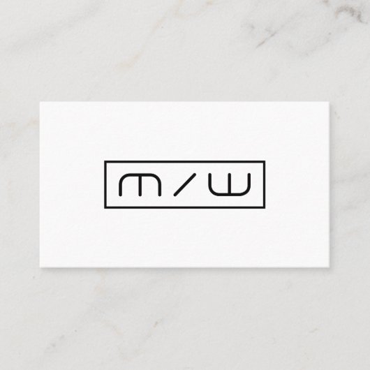 Abstracte initialen minimaliseren wit visitekaartje (Voorkant)