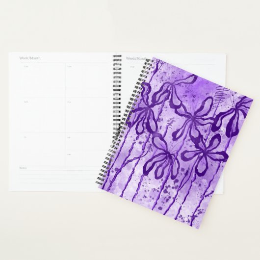 Abstracte Inked Flowers paarse Lelies Planner (Display)