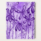 Abstracte Inked Flowers paarse Lelies Planner (Achterkant)