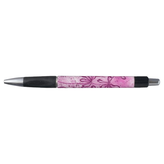 Abstracte Inked Flowers roze Lelies Pen (Voorkant)