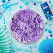 Abstracte Inked Flowers Violet Sky Papieren Bordje (Feest)