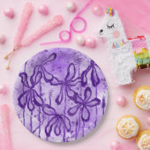 Abstracte Inked Flowers Violet Sky Papieren Bordje (Feest)