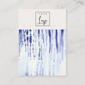 Abstracte Inkt Blauwe Lijnen Logo Blank Sieradenho Visitekaartje (Voorkant)