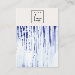Abstracte Inkt Blauwe Lijnen Logo Blank Sieradenho Visitekaartje